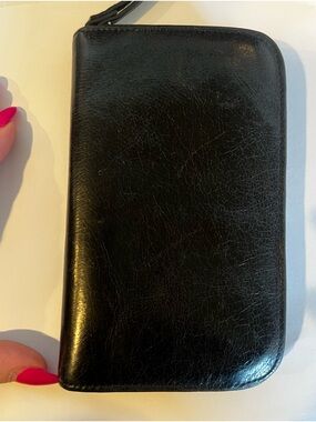 HOBO Orange and Light Blue Printed Interior Wallet